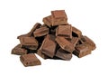 Pile of dark chocolate chunks isolated on transparent background Royalty Free Stock Photo