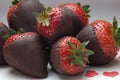Pile of Dark Chocolate Covered Strawberries Royalty Free Stock Photo