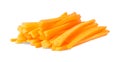 Pile of delicious carrot sticks isolated on white Royalty Free Stock Photo