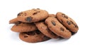 Pile of delicious chocolate chip cookies Royalty Free Stock Photo