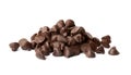 Pile of delicious chocolate chips isolated Royalty Free Stock Photo