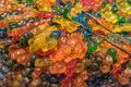 Pile of delicious colorful chewing jelly candies. Mixed colorful candies