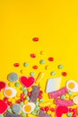 Pile of delicious colourful chewing candies background. Colourful sweets Royalty Free Stock Photo