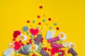 Pile of delicious colourful chewing candies background. Colourful sweets Royalty Free Stock Photo