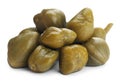 Pile of delicious pickled capers on white background Royalty Free Stock Photo