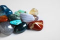 Pile of different beautiful gemstones Royalty Free Stock Photo