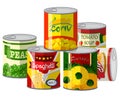 Pile of different canned food Royalty Free Stock Photo