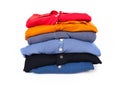 pile of different clothes, on white isolated background Royalty Free Stock Photo