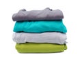 pile of different clothes, on white isolated background Royalty Free Stock Photo