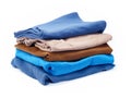 pile of different clothes, on white isolated background Royalty Free Stock Photo