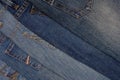 Pile of different jeans, back side Royalty Free Stock Photo