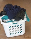 Pile of Dirty Clothes in Laundry Basket Royalty Free Stock Photo