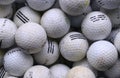 Pile of dirty golf balls, close up Royalty Free Stock Photo