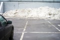 Pile of snow on a car parking Royalty Free Stock Photo