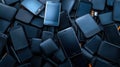 Pile of discarded cell phones, a commentary on electronic waste and environmental impact Royalty Free Stock Photo
