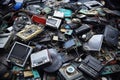 pile of discarded electronics and gadgets