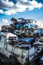 Pile of discarded old cars Royalty Free Stock Photo