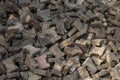 Pile of discarded pavement segmental paver cobblestones Royalty Free Stock Photo