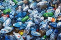 Pile of discarded plastic bottles, illustrating the urgent issue of plastic pollution, environmental concept. Generative AI