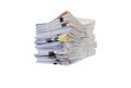 Pile of documents on desk Royalty Free Stock Photo