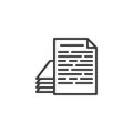Pile of documents line icon