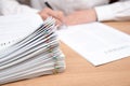 A pile of documents with the man Royalty Free Stock Photo