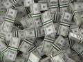 Pile of 100 dollar bill wads Royalty Free Stock Photo