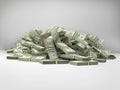 Pile of 100 dollar bill wads Royalty Free Stock Photo