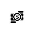 Pile of dollar coins icon and simple flat symbol for website,mobile,logo,app,UI Royalty Free Stock Photo