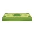 Pile of dollars money. Flat and solid color cartoon style vector illustration. Royalty Free Stock Photo