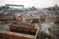 Pile of domestic garbage at landfills, in Kathmandu, Nepal. Royalty Free Stock Photo