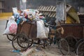 Pile of domestic garbage at landfills. Only 35% population of Nepal have access to adequate sanitation. Royalty Free Stock Photo