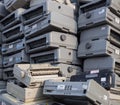 Pile of dot matrix printers on the landfill