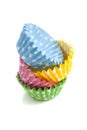 Pile dotted cupcakes Royalty Free Stock Photo