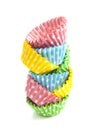 Pile dotted cupcakes Royalty Free Stock Photo