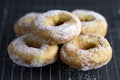 Pile of 5 Doughnuts on a dark background