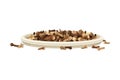 Pile of Dried Clove Aromatic Spice Rested on Plate Vector Illustration