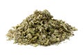 A pile of dried rubbed sage isolated on white Royalty Free Stock Photo