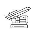 pile driver civil engineer line icon vector illustration