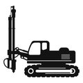 Pile driver icon. Heavy machinery. Vector illustration.