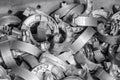 The pile of drum brake shoe from aluminum die casting process