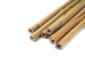 Pile of dry bamboo sticks on white background Royalty Free Stock Photo