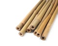 Pile of dry bamboo sticks on white background Royalty Free Stock Photo