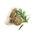 Pile of Dry Rosemary Isolated on White Background Royalty Free Stock Photo