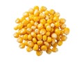 A pile of dry yellow corn kernels against a solid black background Royalty Free Stock Photo