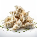 Exotic Dumplings On White Background - Realistic Landscape Style
