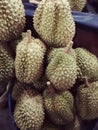 pile of durian fruits