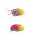 Pile of dusted paint pigment isolated