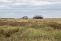 Pile dwellings on the beach at St. Peter BÃÂ¶hl Royalty Free Stock Photo