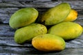 Pile of Egyptian fresh mango fruit with tropical delicacy, mangoes are nutritionally rich fruit with distinctive flavor, smell, Royalty Free Stock Photo